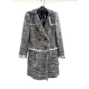 Mcginn Coat Jacket Womens XS 2 Boucle Tweed Double Breasted Classy Fall
